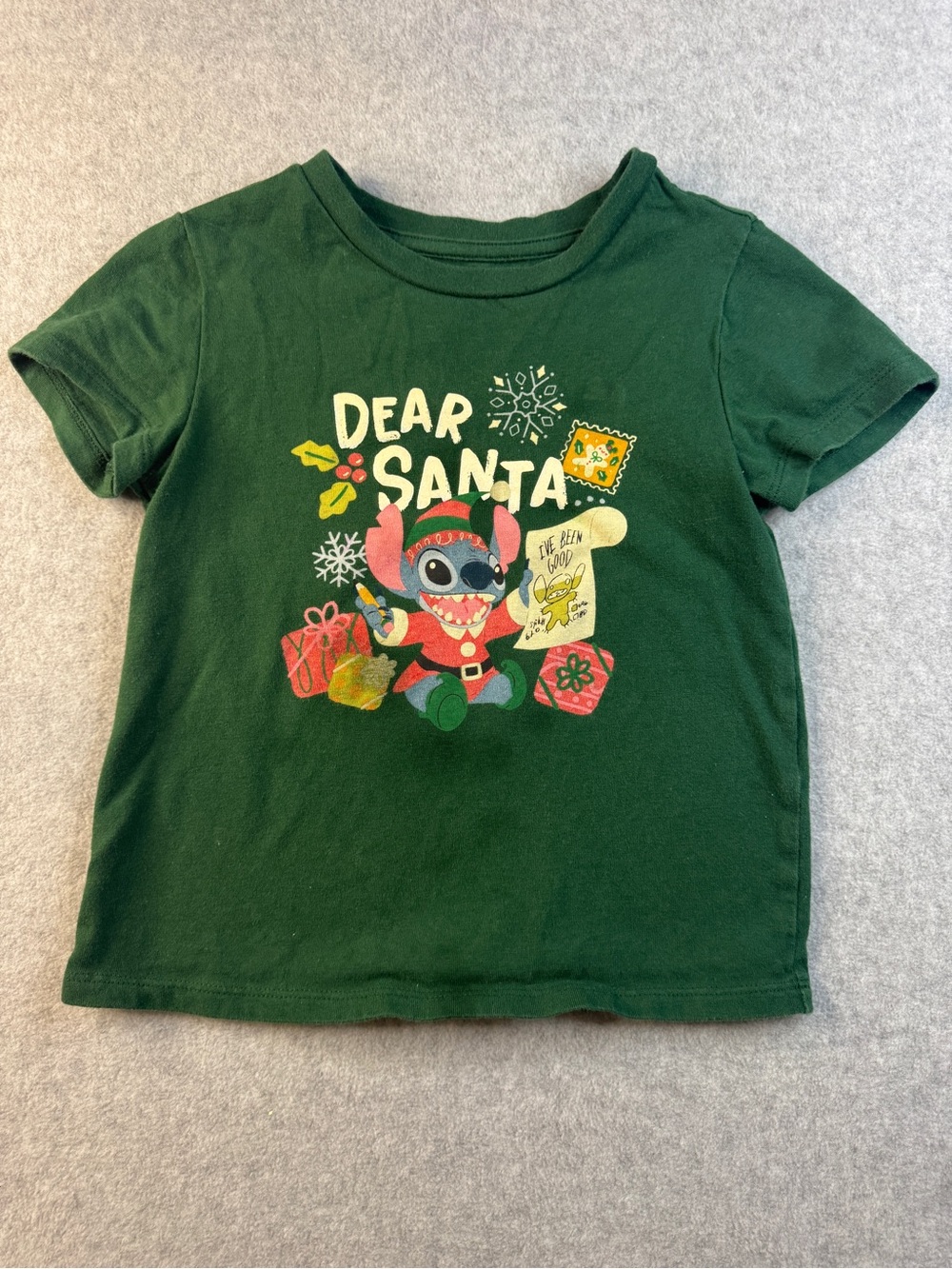 Disney Green Stitch 'Dear Santa' Holiday Tee